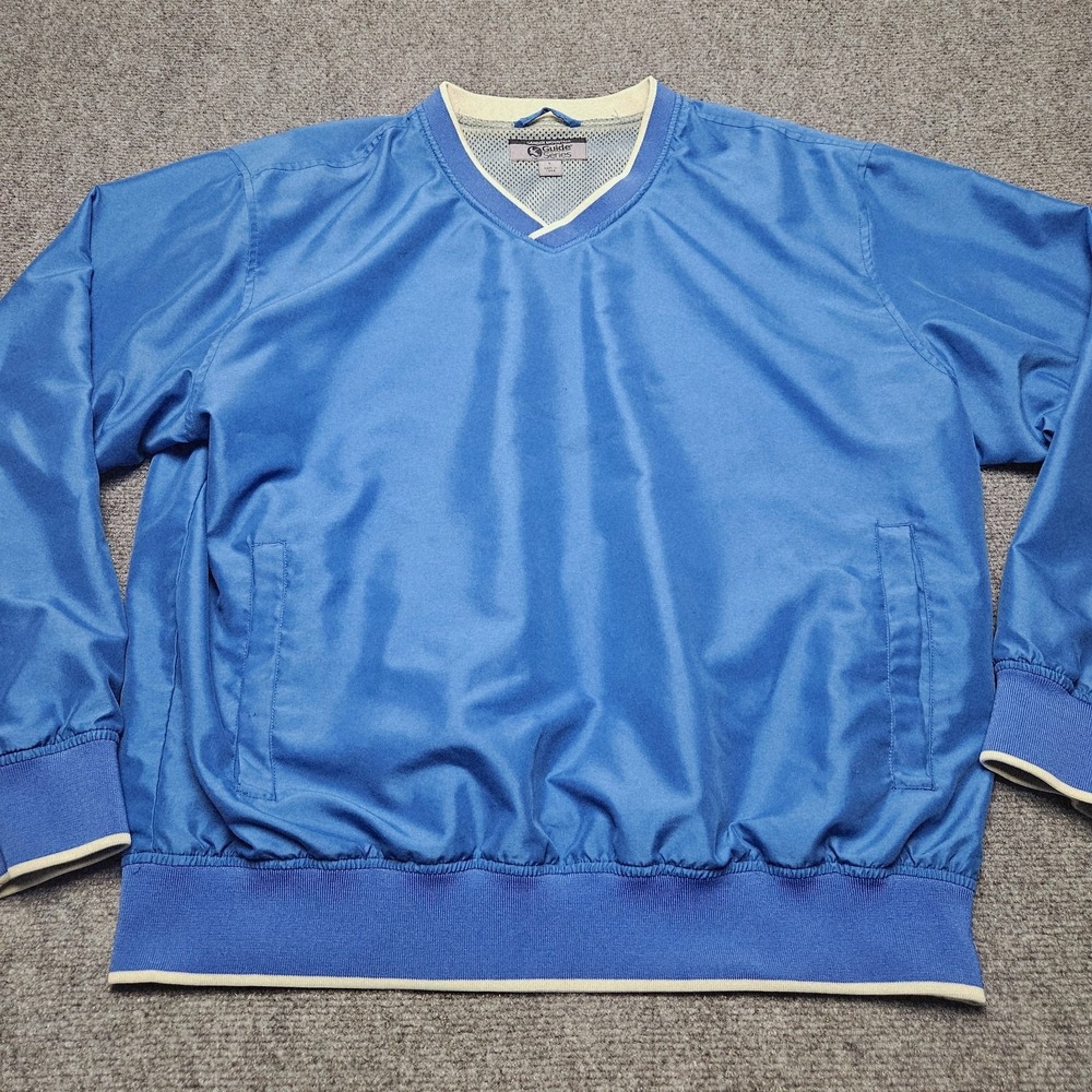 Gander Mountain Windbreaker Pullover Mens Large Blue VNeck Golf Jacket Ac
